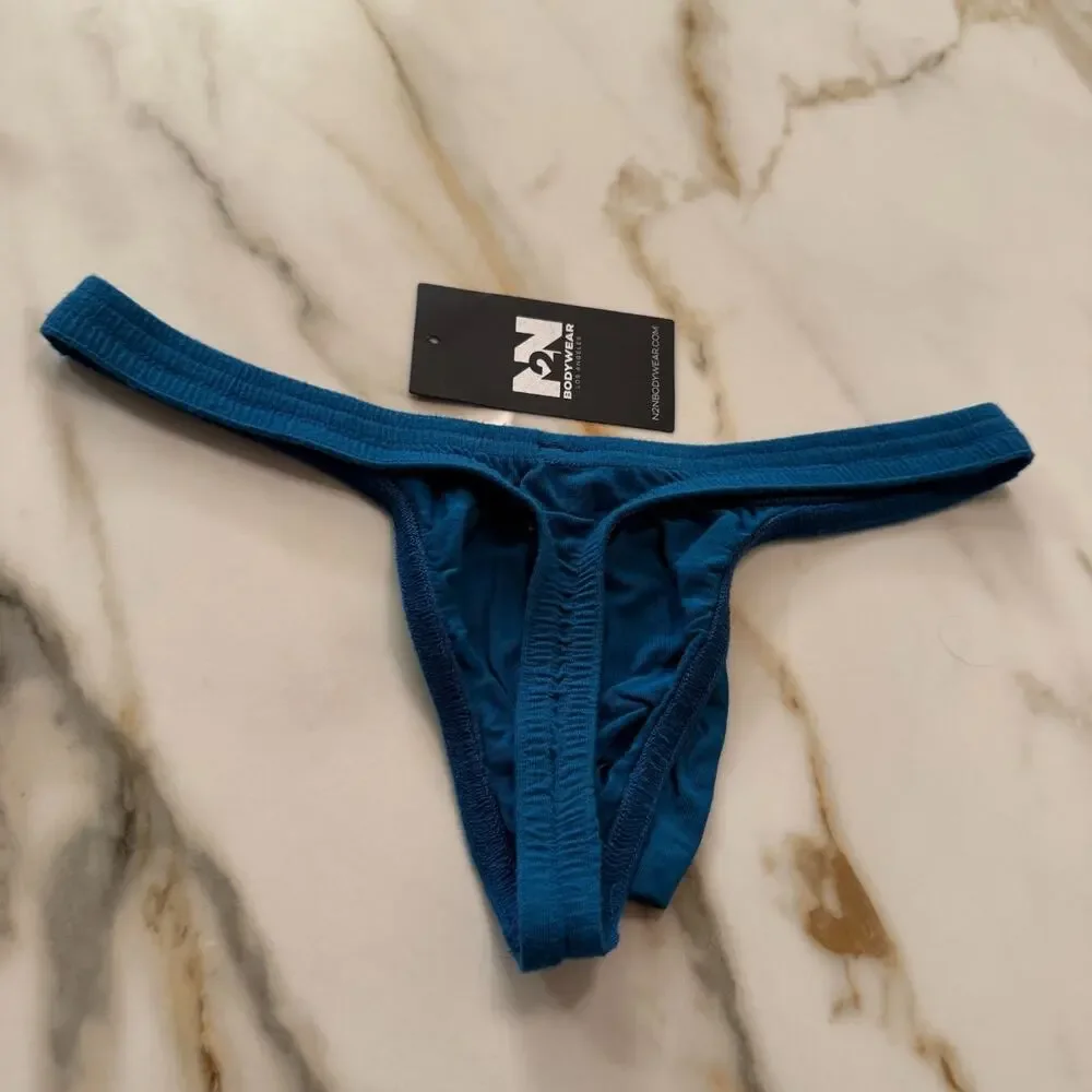 Set Of 2 N2N Bodywear Mens Essential Thong Color Teal Blue Size Large